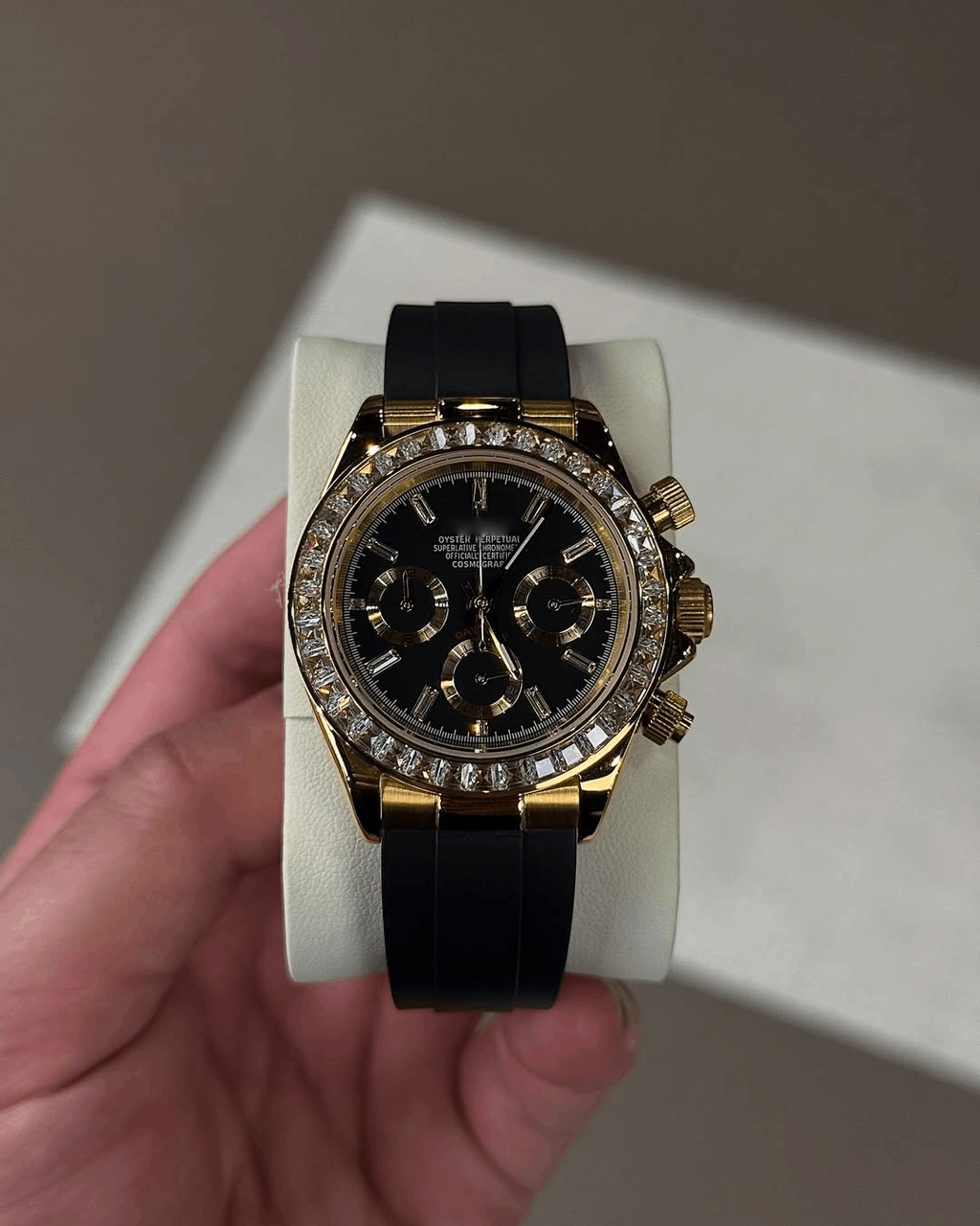 Chronograph Gold Baguette Diamond Flex