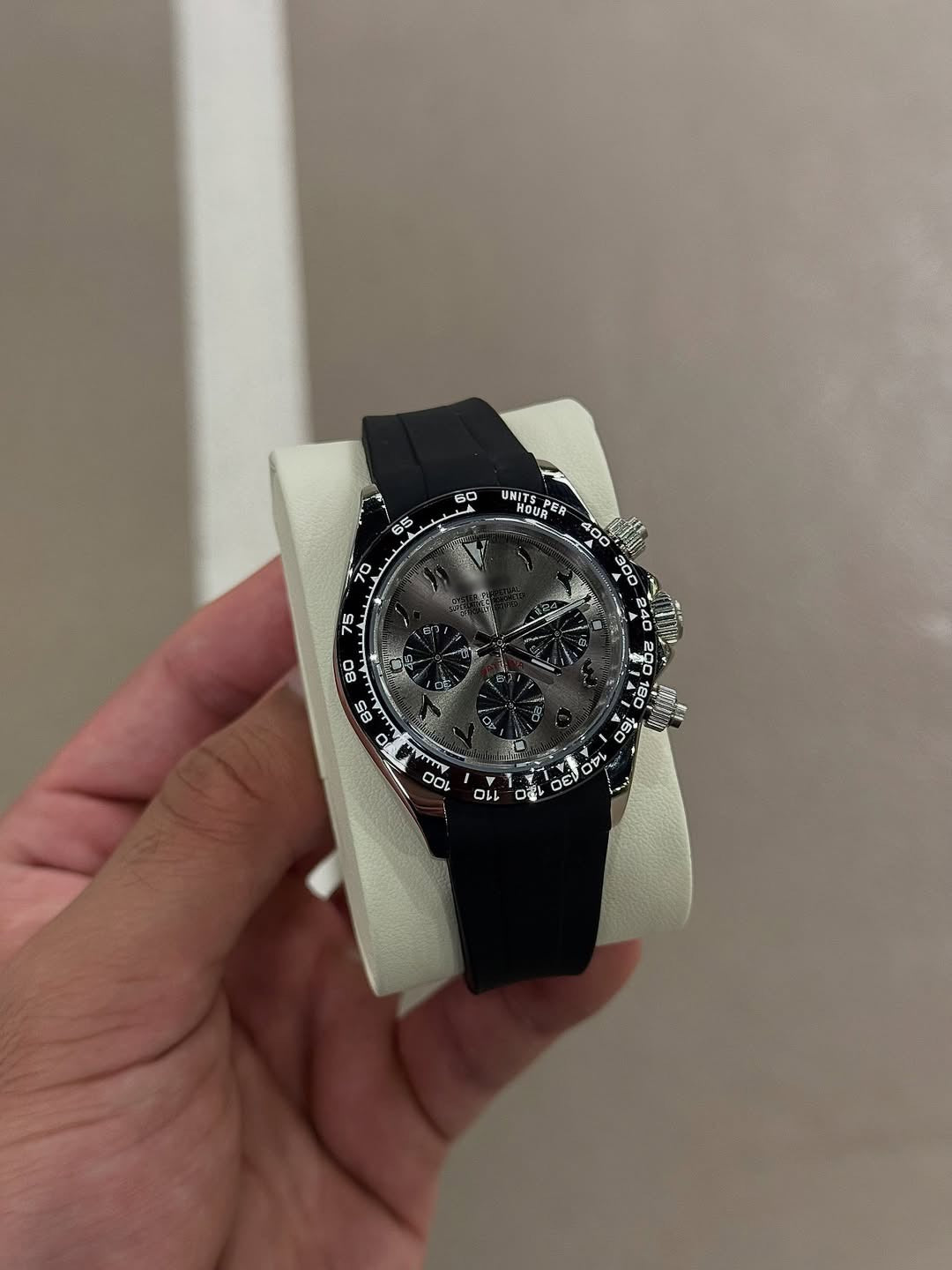 Metallic Grey Arabic Dial