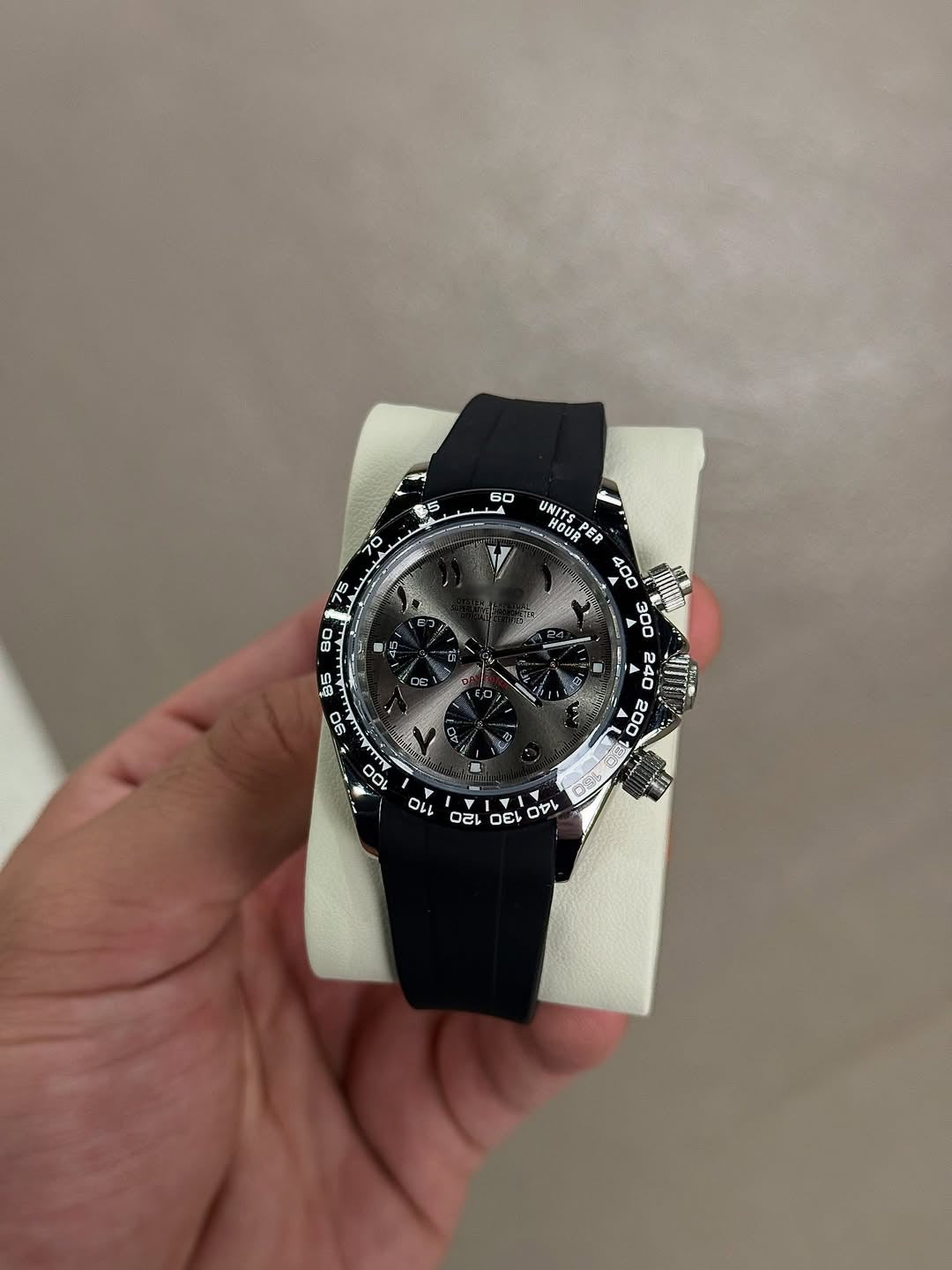 Metallic Grey Arabic Dial