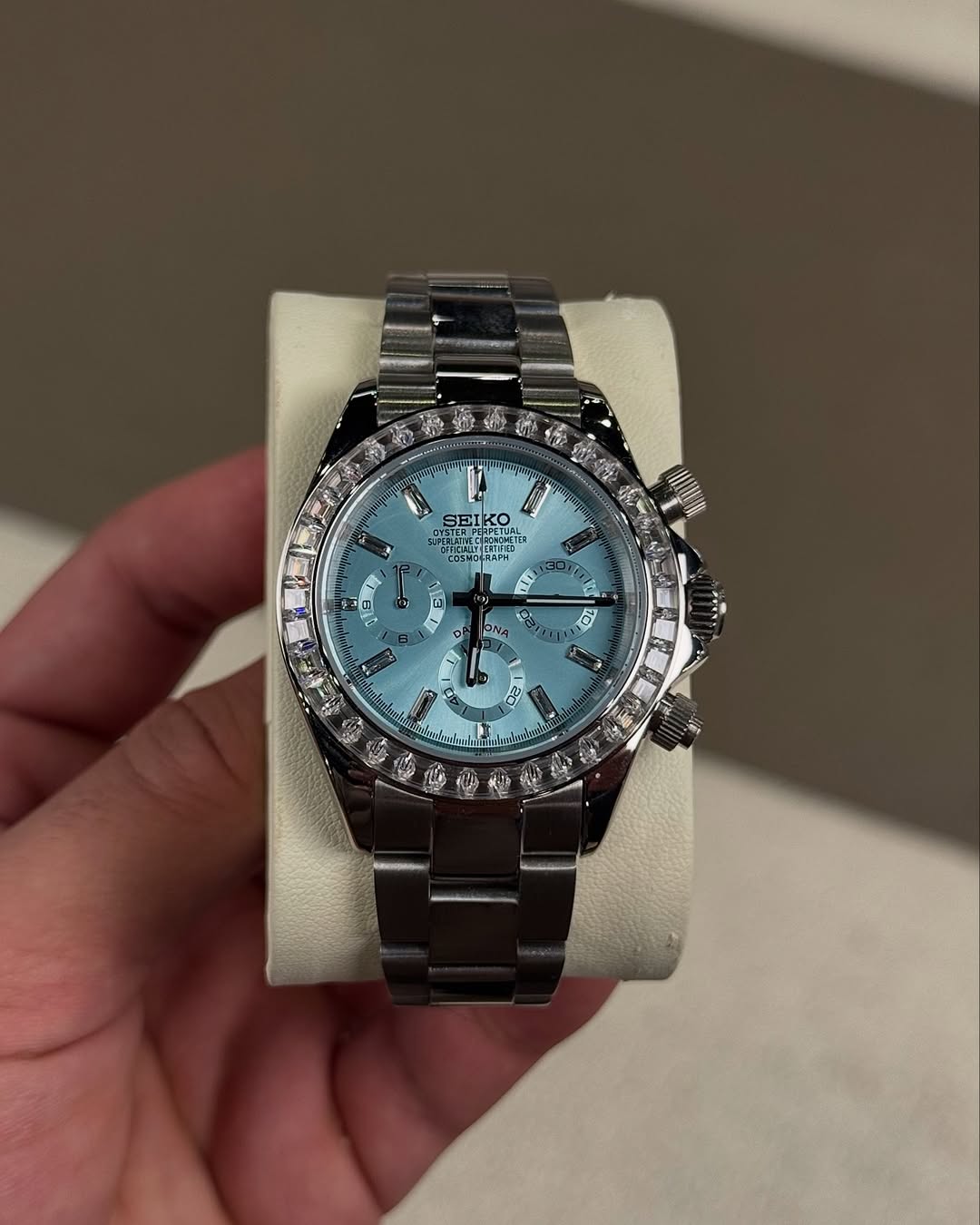Chronograph Baguette Diamond Ice Blue