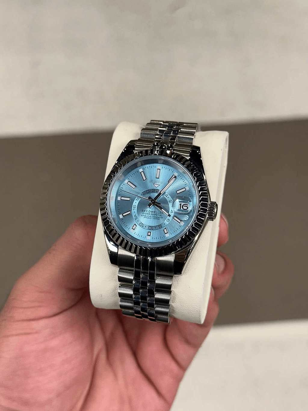 Luxury Baby Blue ice Dial