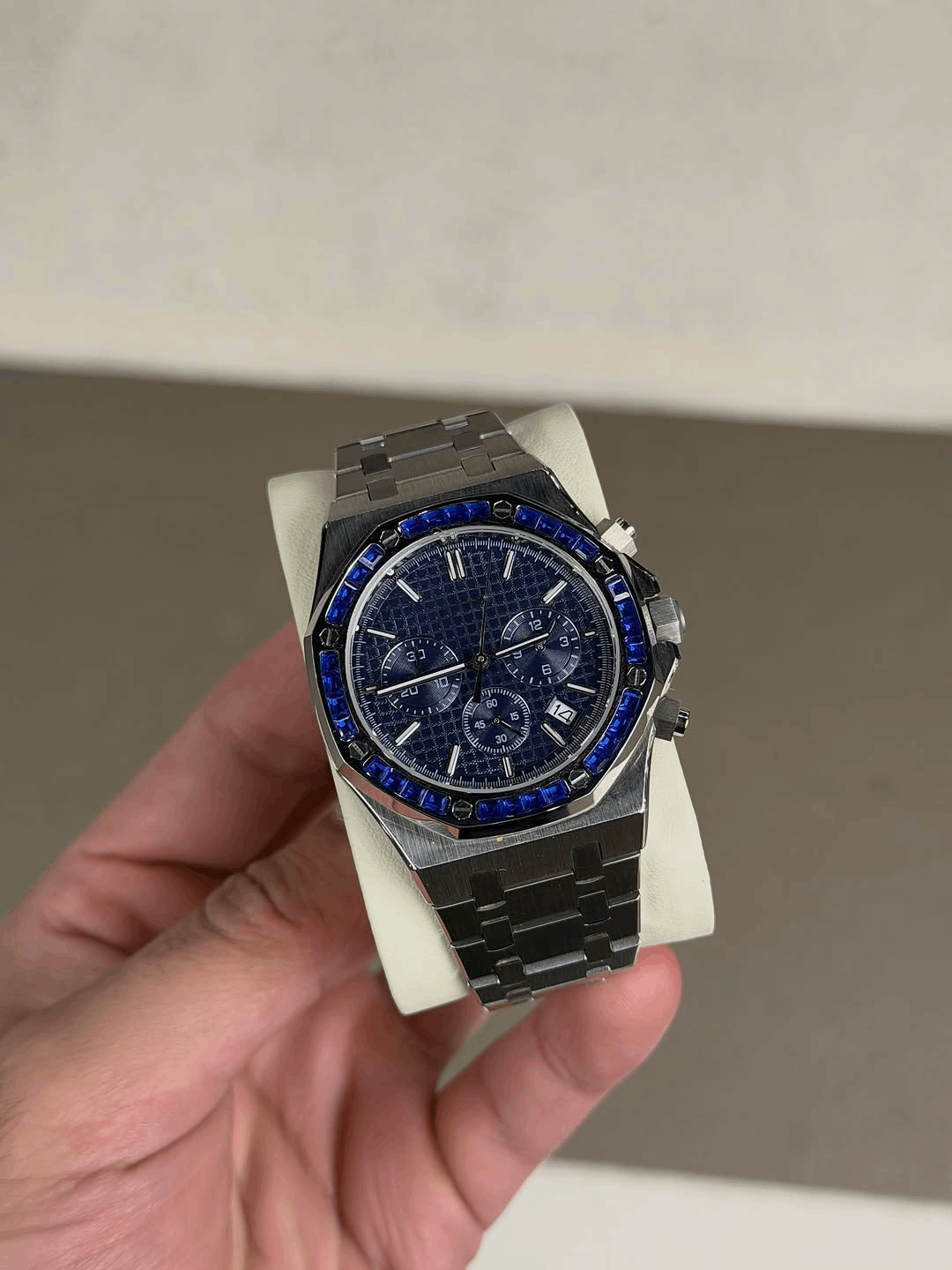 Octagonal Sapphire Blue Dial
