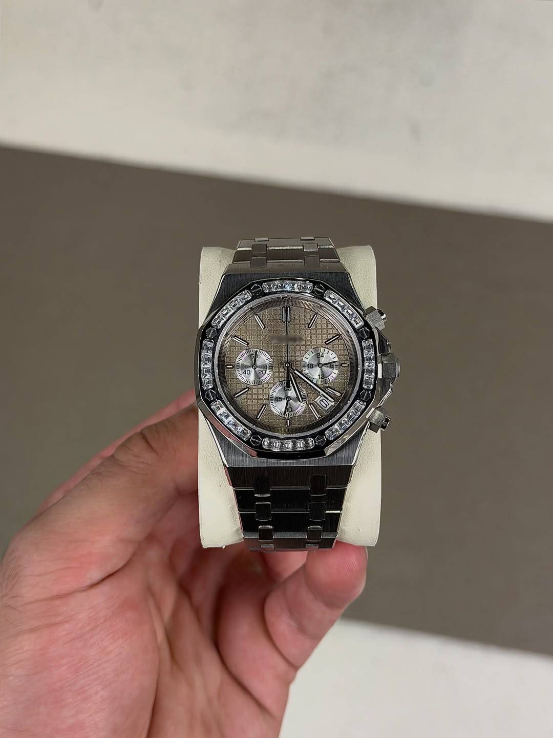 Octagonal Silver Diamond Dial